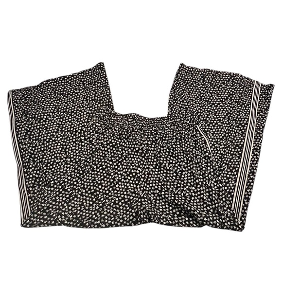 MAX STUDIO LONDON Black & White Star Striped Wide Leg Pants M - Picture 3 of 9